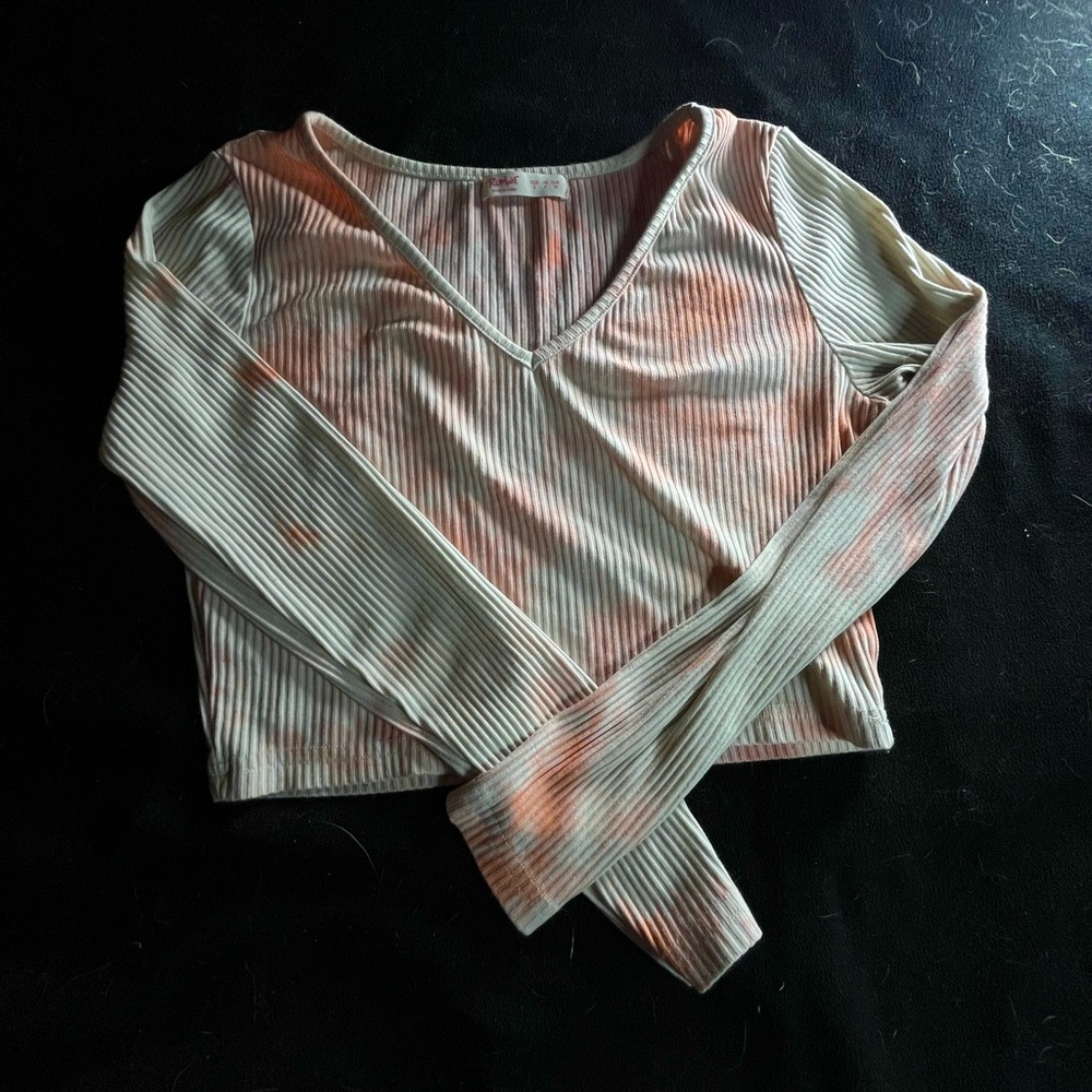 pink & white tie dye long sleeve
